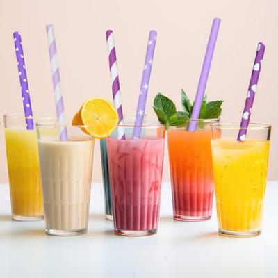 100 шт. одноразовые бумажные соломинки пищевого класса, не содержат BPA, насыщенные цвета, праздничные, вечерние, с сердечком в горошек, соломинки для питьевой воды