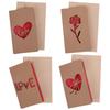 Cutout Heart Flowers Valentines Day Mothers Day Greeting Card with Envelope Gift Card Birthday Party Supplies Wedding Invitation
