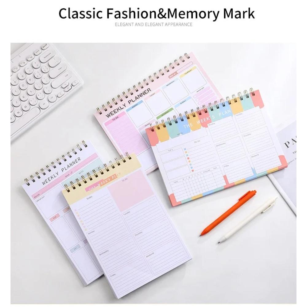 Stationery Schedule Book Spiral Notepad Weekly Planner Notebook To Do List Notebook Fitness