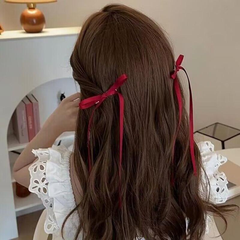 Korean Colorful Hair Bow Barrettes Trendy Ribbon Hair Clips Bowknot Hairpins Side Clips Headband for Girl Women Hair Accessories