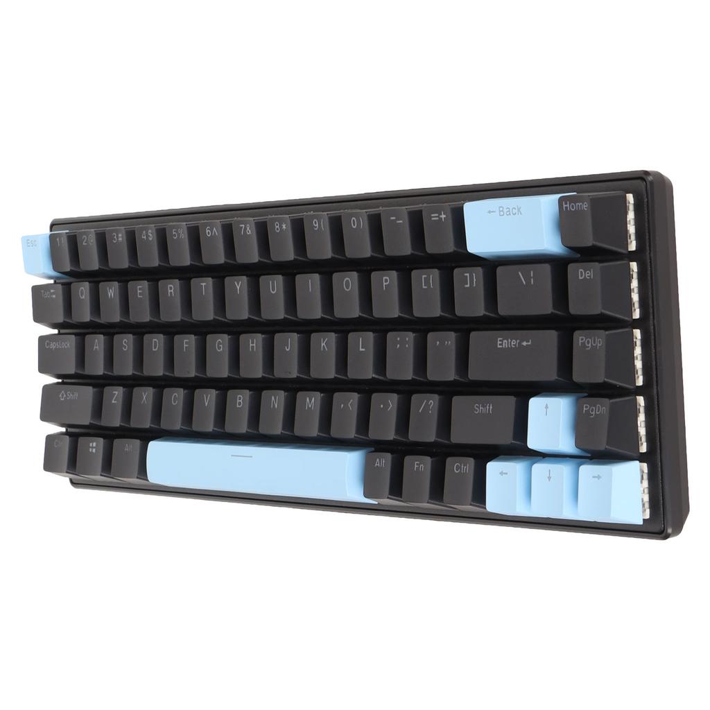 Игровая клавиатура USB 68 клавиш Синие переключатели N-key rollover 10 режимов RGB-подсветки Проводная клавиатура для настольного ПК, ноутбука Черный Синий