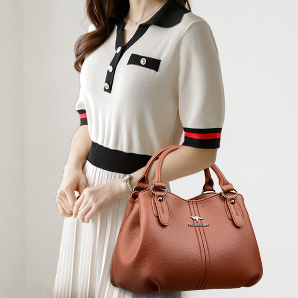 Женская сумка через плечо из мягкой кожи высокого качества, 3 слоя, брендовая, дизайнерская, роскошная