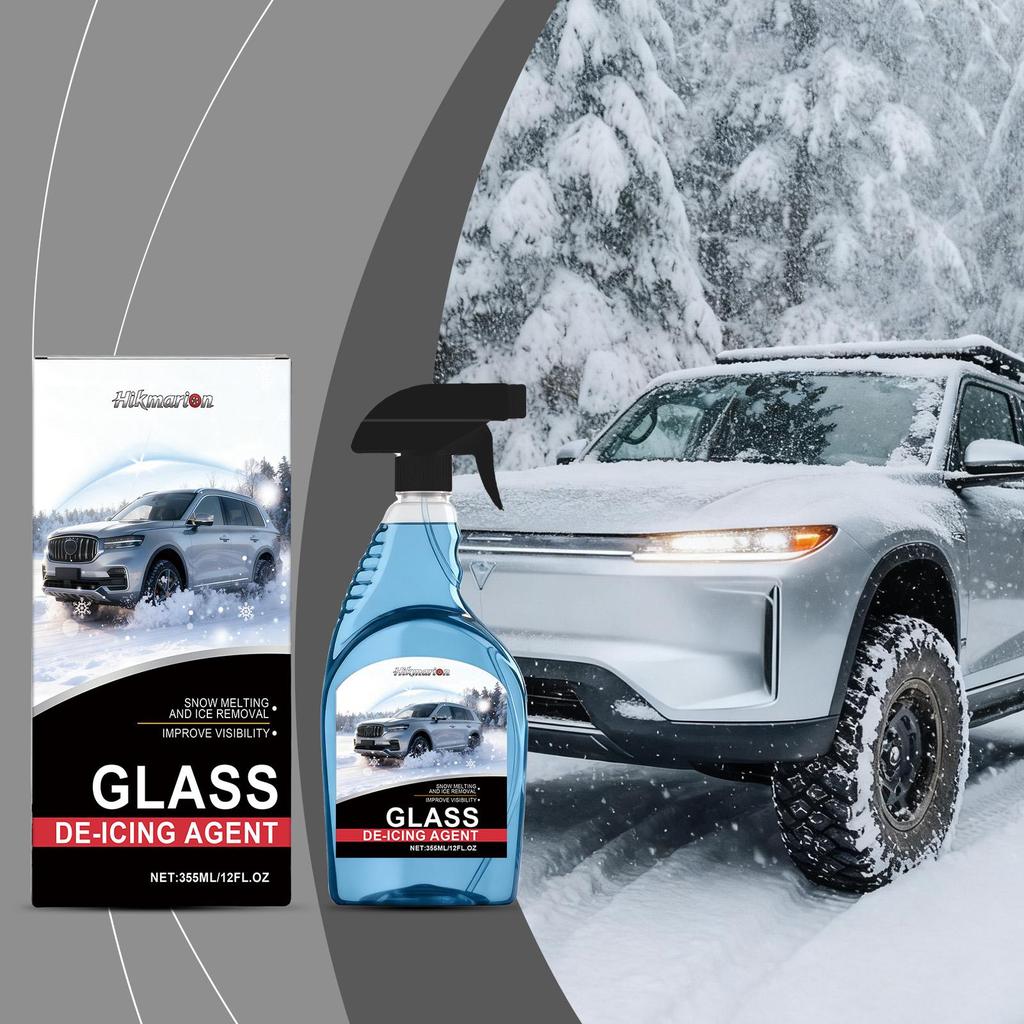 Hikmarion Fast-Acting Ice Melting Spay For Windshields; Car Deicer; Windshield Deicer,Car Window Deicing And Anti-fog Mild 355ml