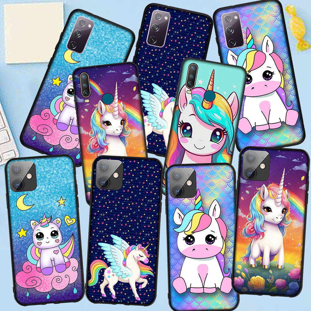 Чехол для телефона Samsung Galaxy S25 S24 S23 iPhone 16 15 Xiaomi Redmi Note 14 13 12 16E X 11 Pro Max OPPO Moto G85 G54 Huawei Poster Unicorn Horse Cover