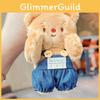 Lovely Jinnew Cream Bear Plush Keychain With Denim Overalls For Collectible Gifts