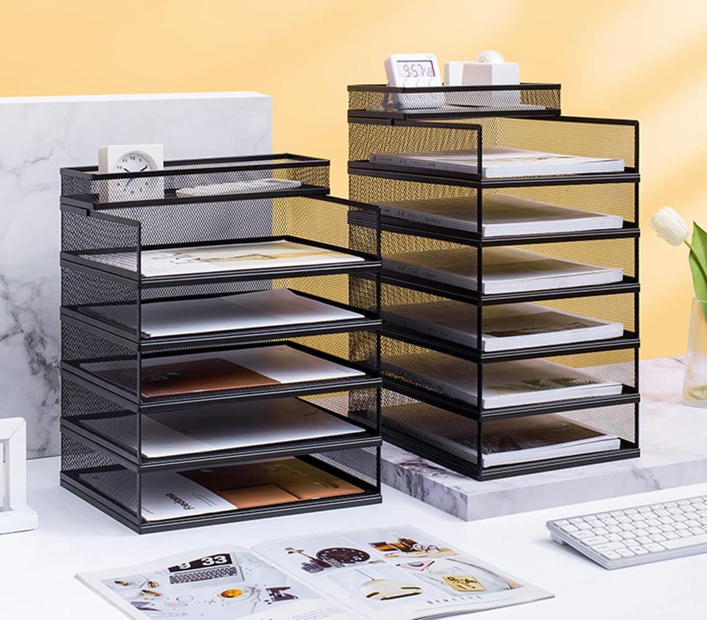 A4 Папка для писем Настольная стойка для хранения Металлический лоток для документов Сетчатый металлический Вертикальный 3 яруса 4 яруса Держатель Органайзер для стола Хранение канцелярских товаров Офис