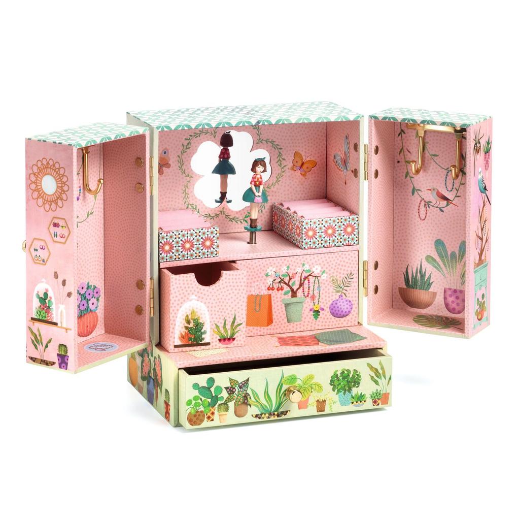 DJECO Secret Garden Music Box Jewelry Box Girls Accessories Case Present Montessori 6 Years Old Christmas (DJ06087)