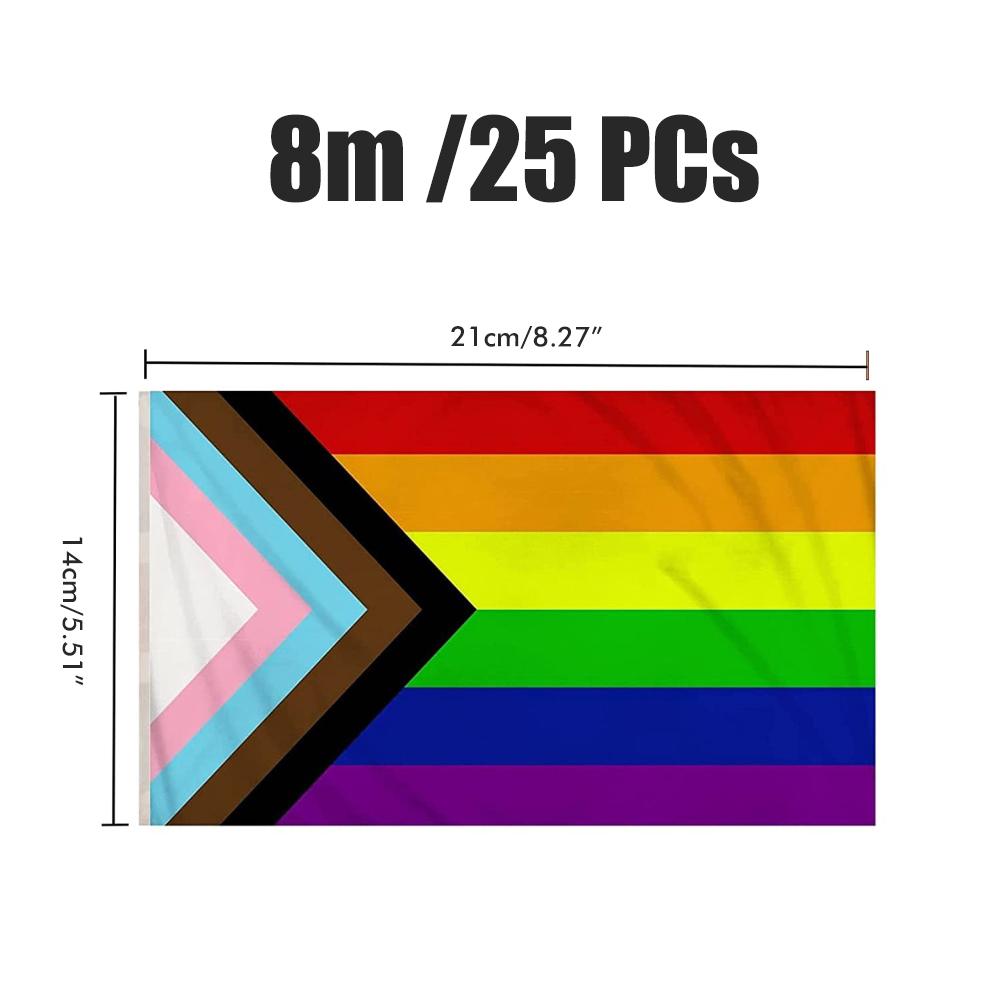 Rainbow Flag LGBT Pride String Flag Hanging Gay Lesbian Banners Bunting Flags Small Rainbow Flag Par