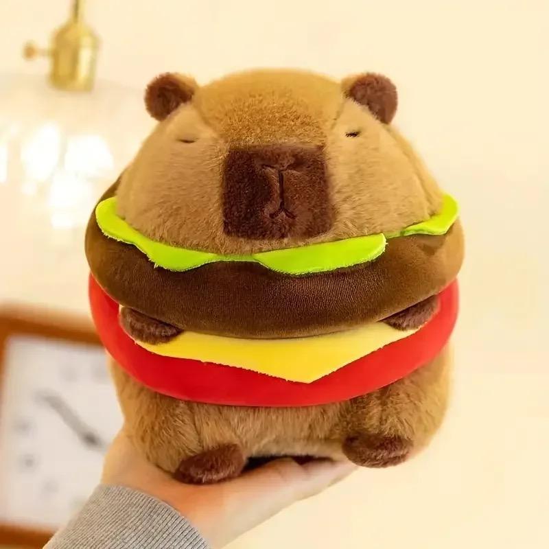 Capybara Plush Toy In The Shape Of A 20cm 7.87inch Hamburger Capibara Plush Toy In The Shape Of A Hamburger Best Holiday Gifts