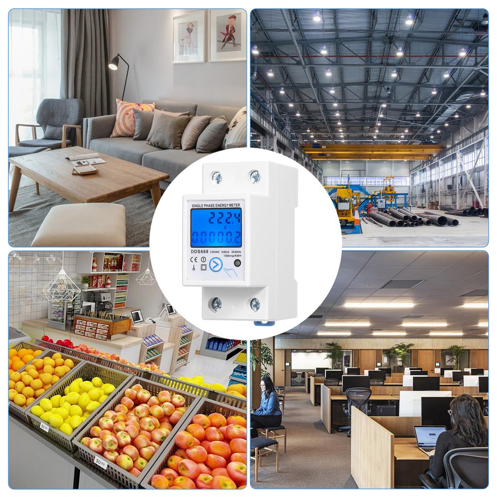 Счетчик энергии одиночной фазы АК 230В с кнопкой сброса с подсветкой