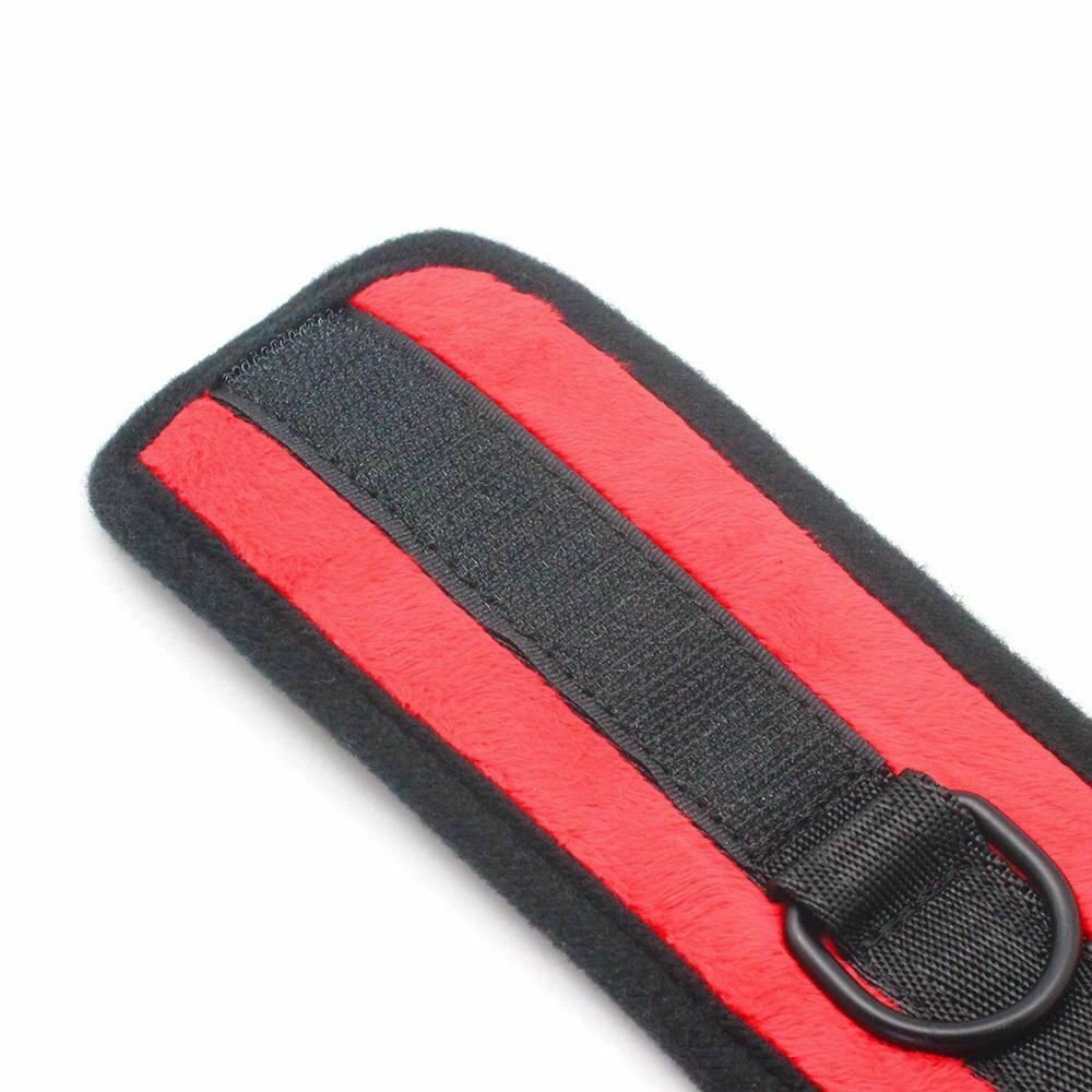 Red Soft Velvet Handcuffs Bedroom Restraints Beginners Kit Starter Kits