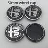 for 3D 50mm For Alfa Romeo 147 156 159 Car emblem Wheel hub Center Cap Badge covers sticker Decals Styling wer123