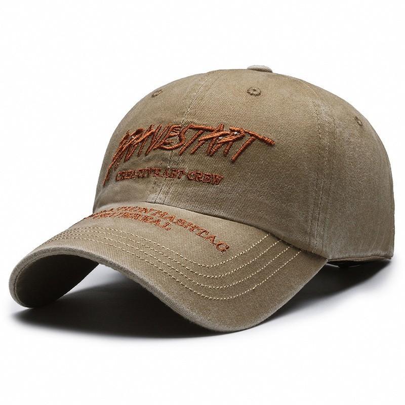 Water Washed Cotton Letter Embroidery Casual Baseball Hat For Sunshade And Daily Wear