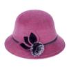 Ladies Casual Basin Hat Bowler Hat With Flower Wool Hats Fedoras Cap Dome Hat