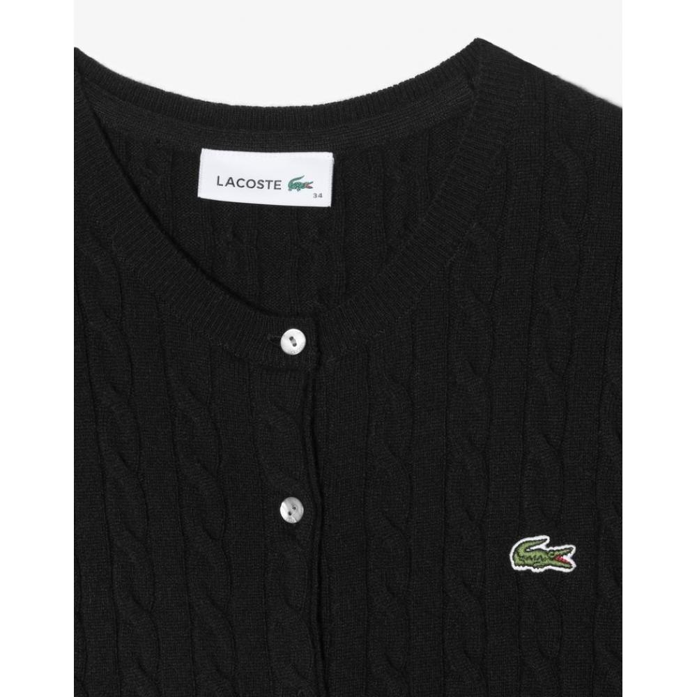 Lacoste Womens Cable Crewneck Cardigan Af091e 54n 031