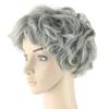 Седые волосы, короткие женские парики, черные смешанные белые синтетические волосы, термостойкие волосы, вьющиеся серые парики