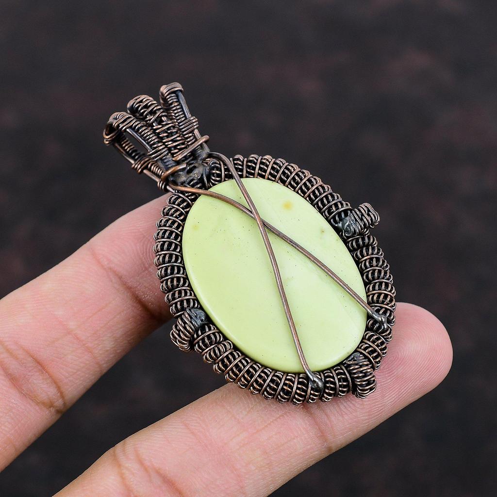 Подвеска-змеевик, медная проволочная обернутая подвеска, ювелирное изделие из змеи, кулон ручной работы, медное ювелирное изделие, подарок для нее, подвеска из драгоценного камня высшего качества