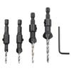 4PC Conical Countersunk Drill Hexagonal Conical Drill Bit Special Shaped Woodwork Expand Hole Opener Hole Punching Tool Set