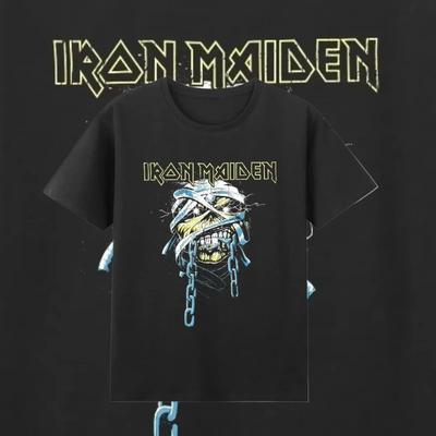 Мужская Женская Железная Футболка Повседневная Powerslave Летняя Футболка Графическая Оверсайз Спортивные Топы Maiden Удобная Уличная Одежда Хлопковые Футболки