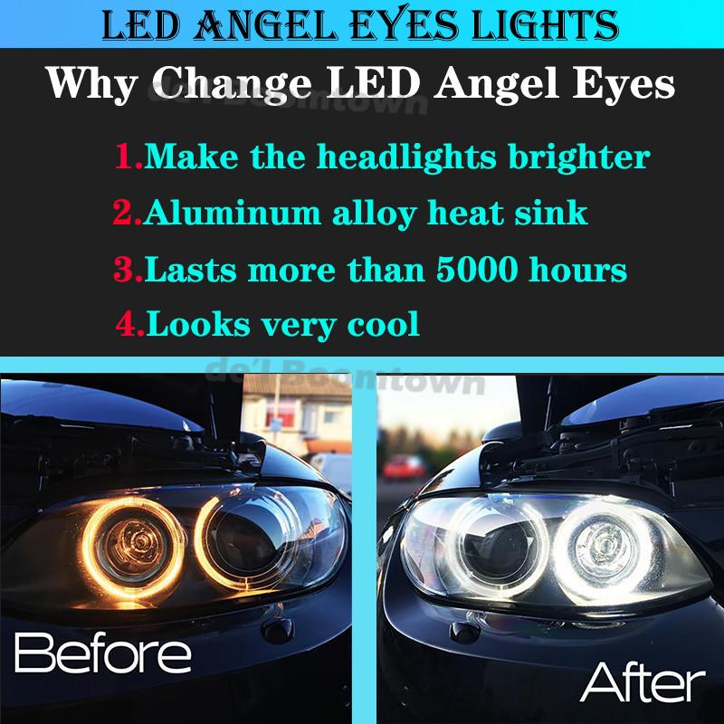 For BMW E81 E82 E87 E88 E90 E92 M3 E93 E60 E70 X5 E71 X6 X6M E89 Z4 2007-UP 2x 240W 6000K Lamp LED Angel Eyes Marker Light Bulbs