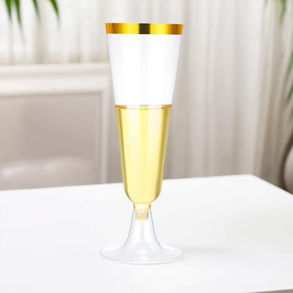 25pcs Plastic Champagne Flutes Champagne Glasses Transparent Wine Glasses 150ml Disposable Wedding Toasting Glasses Cocktail Cup