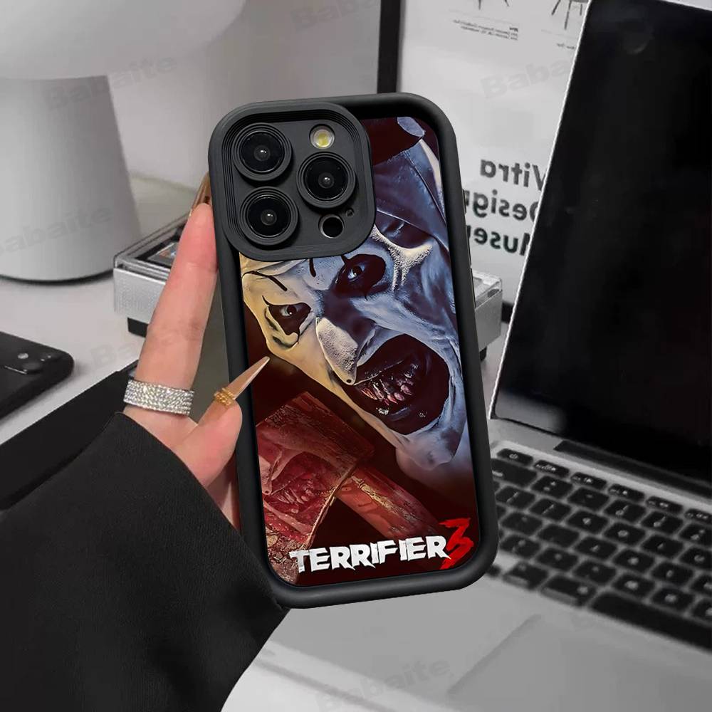 T-Terrifier Funny Horror Phone Case For IPhone 17 16 15 14 Plus 13 12 11 Pro Max Silicone Cover