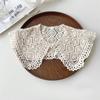 Fashion Lace Knitted Detachable Collars For Women White Crocheted Hollow Out Fake Collar Shawl Shoulder Wraps Scarf False Collar