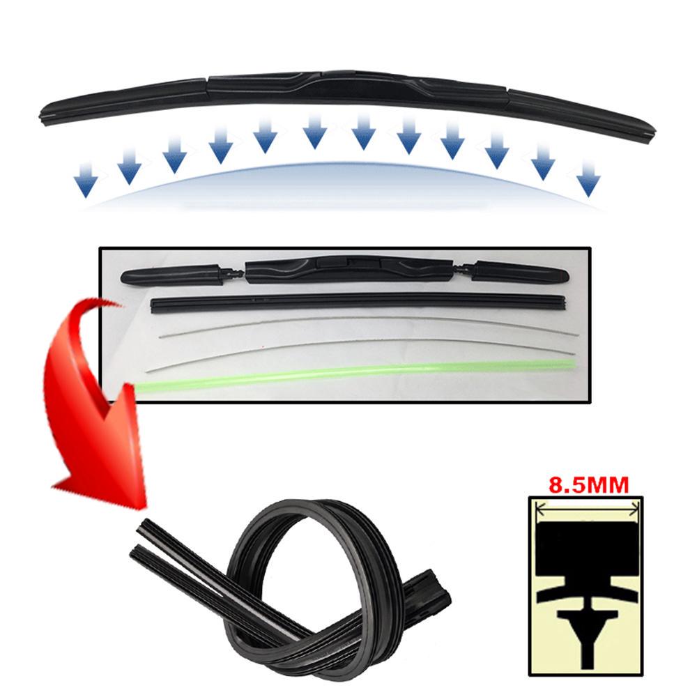 2Pcs Rubber Refills For Front Windshield Hybrid Wiper Blade 14" 16" 18" 20" 22" 24" 26" Car Accessories Soft Replacement