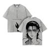 Manga Attack on Titan  Eren Jager Graphic T-shirt Vintage Washed Oversized T Shirt Men Clothing Casual Polyester Short Sleeve Tees