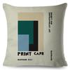 Nordic Polyester Throw Pillow Case for Sofa Minimalist Color Block Double Print Cushion Cover Decor Bauhaus Modern Pillowcase