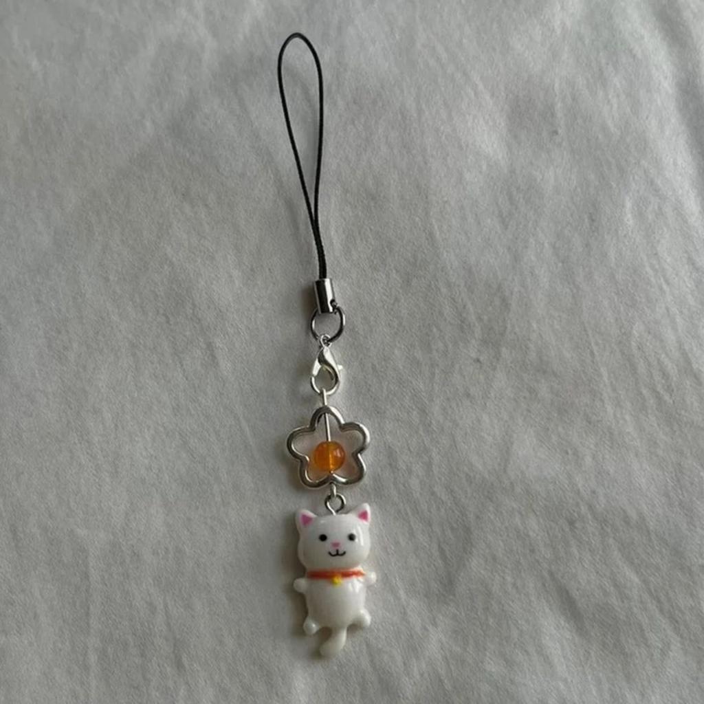 Phone Charm Keychain Detachable Cat Phone Strap Lanyard for Women Girls Bag Backpack Ornament Car Key Holder Jewelry