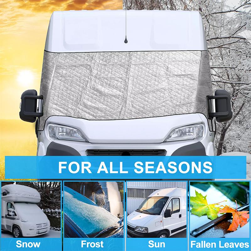 RV Windshield Cover For Fiat Ducato Peugeot Boxer Citroen Relay Durable Sunshade & Snow Protection Cover Easy Installation