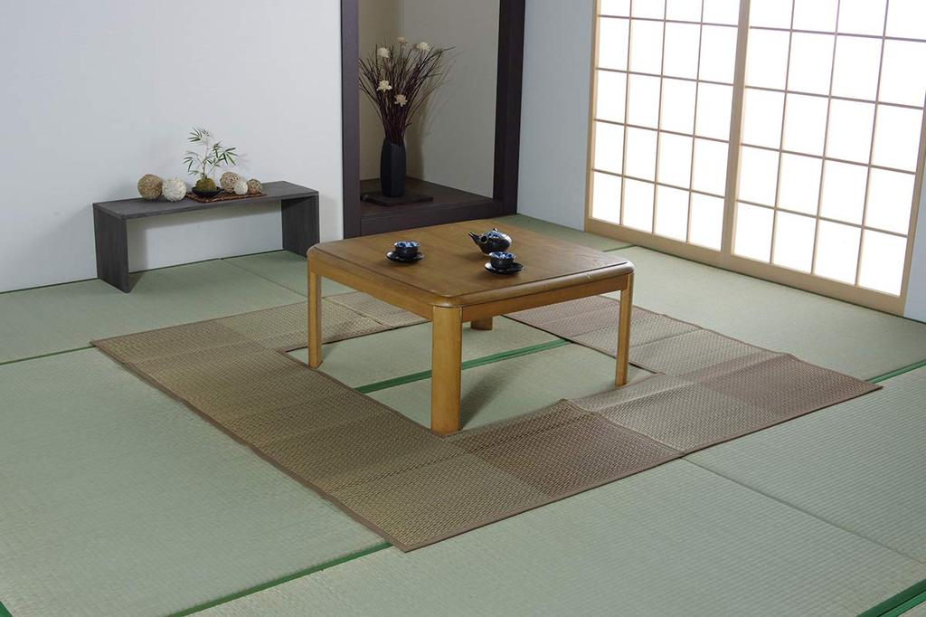 IKEHIKO DX Horigotatsu Rug/Carpet, 2-Tatami Size, Beige, Approx. 191 x 191cm (Covered Area: Approx. 90 x 90cm) #8119720