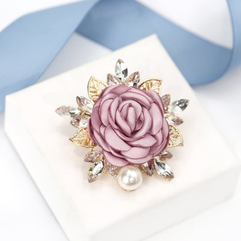 Fabric Pin Match with Coat Versatile Accessories Flower Brooch