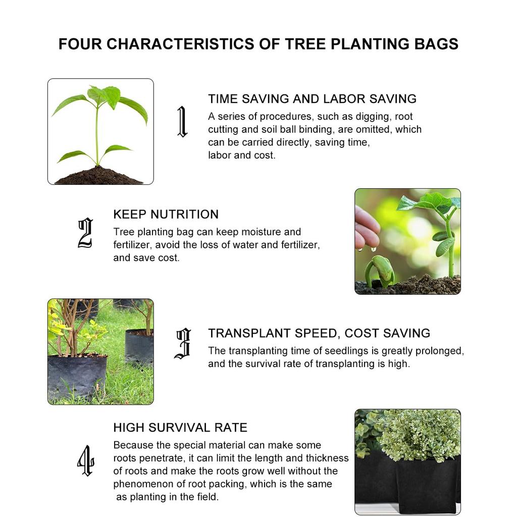 Lurrose Поднятые садовые мешки для посадки Кашпо Круглые поднятые кашпо Круглые кашпо Аэрационные тканевые горшки Мешки для садовой грядки Тяжелые контейнеры