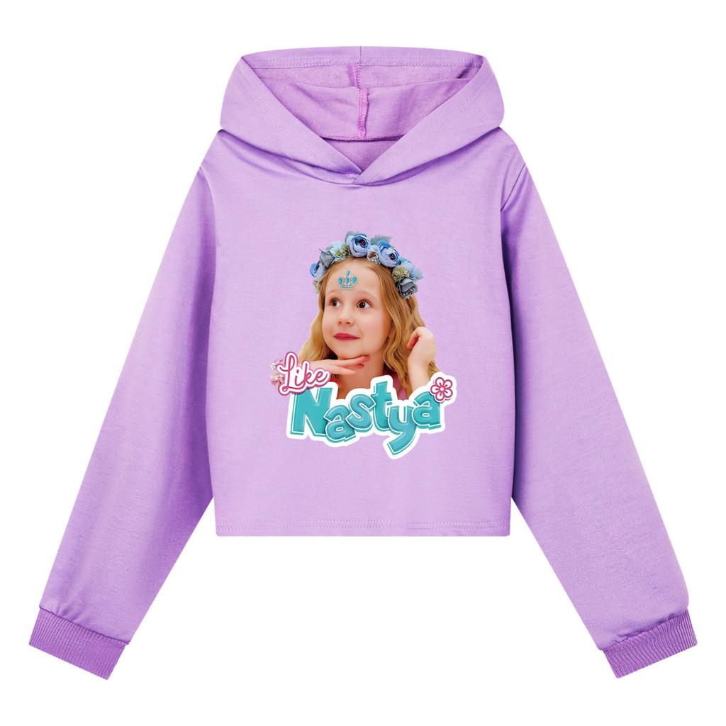 5530 Kids Girls Nastya Printed Fashion Casual Long Sleeves Hoodies