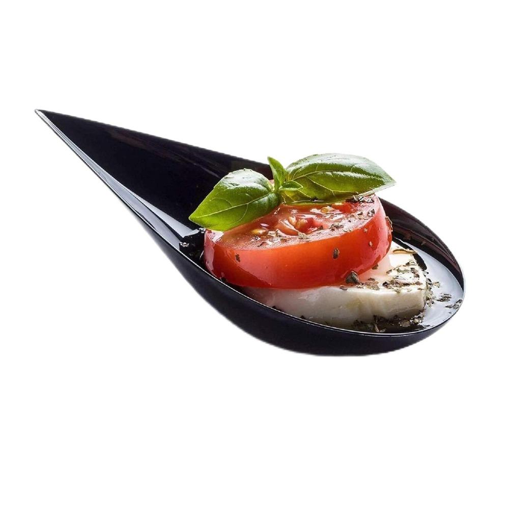 50Pcs Tear Drop Tasting Spoons Plates Reusable Ice Cream Cup for Catering Party Supplies