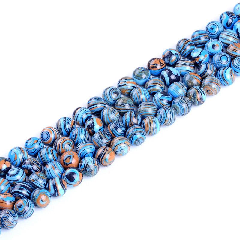 1 нить/лот 4, 6, 8, 10, 12 мм, полосатые бусины из малахитового камня, круглые свободные бусины-разделители для изготовления ювелирных изделий, ожерелья, браслеты «сделай сам»