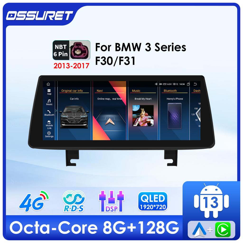 OSSURET 10,25" Android 13 Автомагнитола для BMW 3 F30 F31 2013-2017 NBT Авторадио 4G Carplay Мультимедийный проигрыватель интеллектуальных систем автомобиля Авто 4G RDS