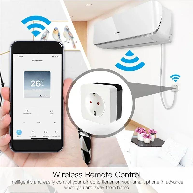 16A WiFi Air Conditioner Wall Plug Socket Companion Outlet IR Remote Controller Smart Life Tuya Work with Alexa Google UK US DE