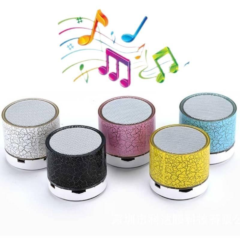 Portable Mini Cracked Bluetooth Speaker With Led Light Wireless Speaker Gift Car Home Outdoor