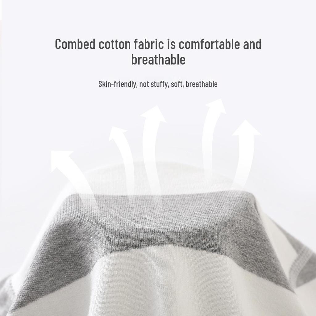 Полосатый боди с длинным рукавом для малыша - Мультяшный весенне-осенний наряд для новорожденного