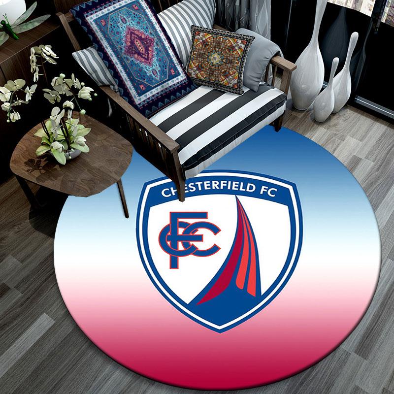 Chesterfield Football Club,Round Area Rug,Carpet Rug for Living Room Bedroom Sofa Playroom Decor,Non-slip Floor Mat