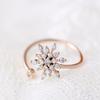 Кольцо со снежинкой и кристаллом, регулируемые открытые кольца, модные украшения Эльзы для женщин, свадебный, рождественский подарок