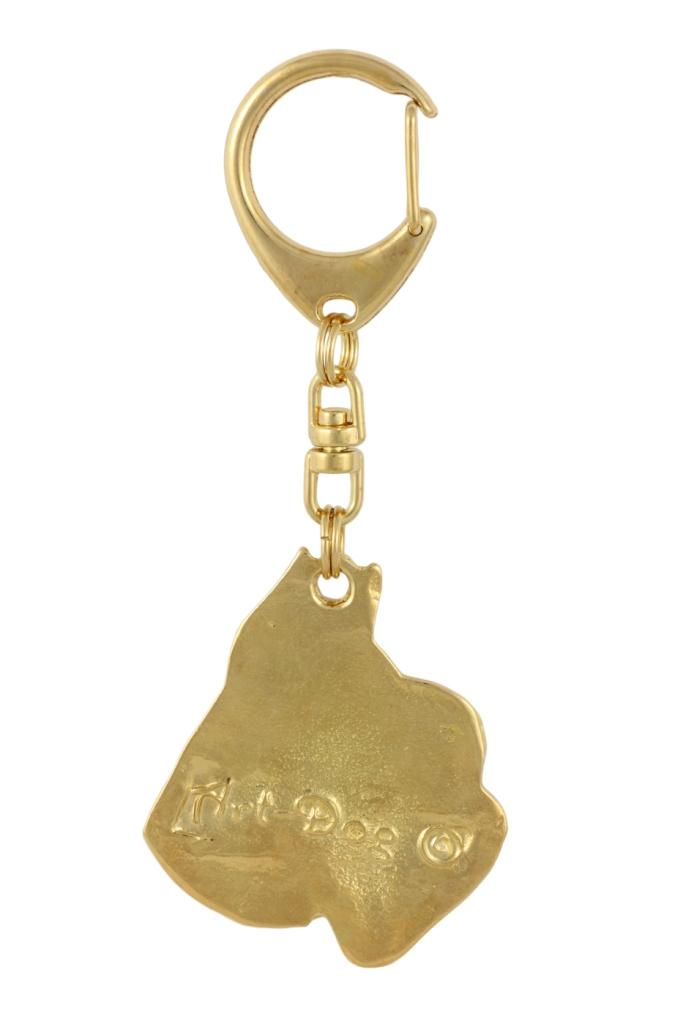 Schnauzer I - Gilded Key Ring with Dog, Handbag Decoration, Luxury Accessory by Art-Dog Brand