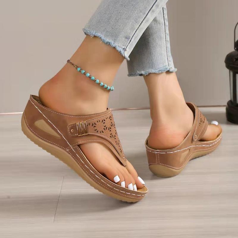 Мода Ретро Металлические Танкетки Клип Носок Женские Шлепанцы ПУ Римские Толстая Подошва Платформа Шлепанцы 2024 Лето Горячие Сандалии Мюли Размер 35-43