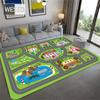 Ковер с мультяшным дорожным движением для детской комнаты, скандинавский милый игровой ковер для детей, мягкий фланелевый прикроватный коврик, противоскользящий коврик для спальни
