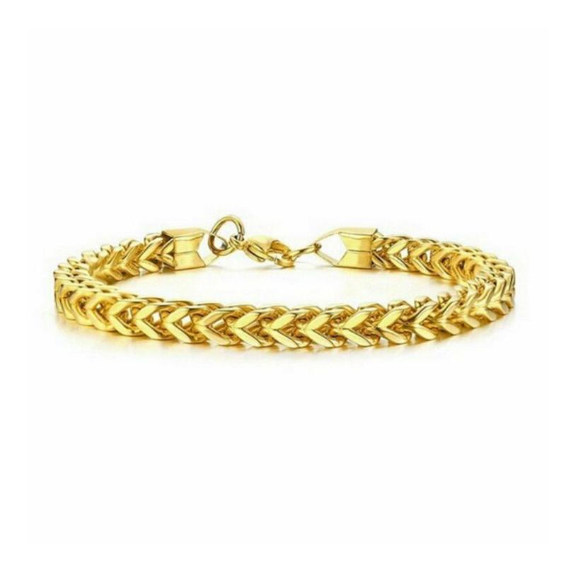 MAITA Men's Titanium Steel Bracelet & Bangle 22cm Cool Silver Vintage Snake Chain