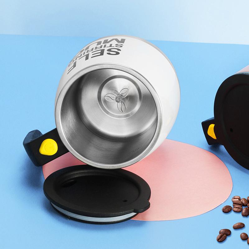 Автоматическая чашка для помешивания, портативная электрическая мешалка для кофе на батарейках, вращающаяся магнитная чашка для самостоятельного перемешивания из нержавеющей стали