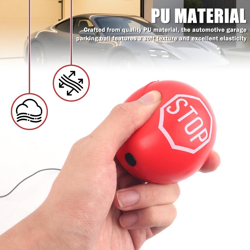2PCS Garage Tennis Ball Parking Aid,Anti-Collision Hanging Garage Parking Aids For Cars With 13Ft Rope,Universal Garages Parkings Stops Ball Garages